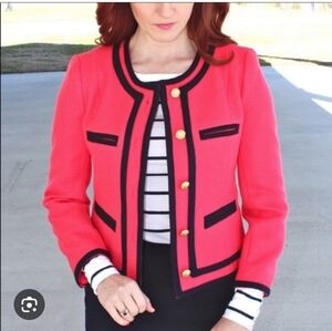 J. Crew Red and Black Wool Blend